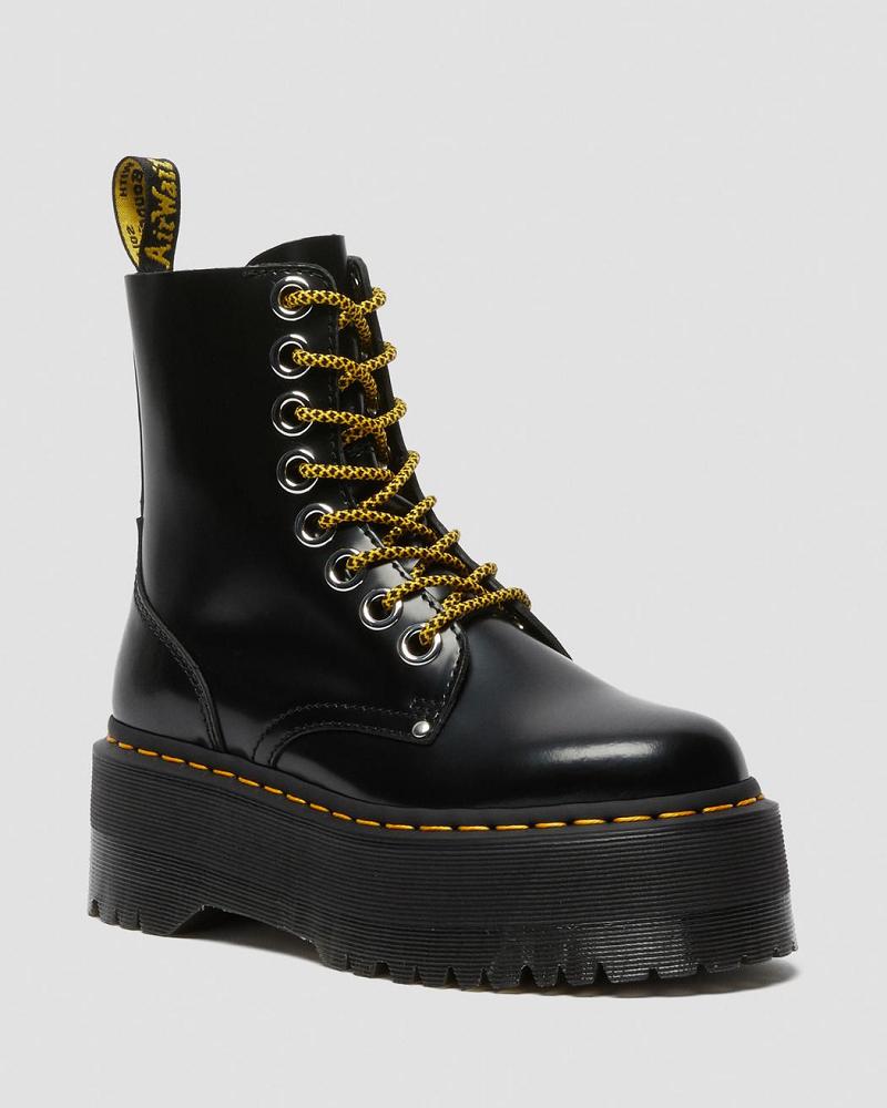 Botas Plataforma Dr Martens Jadon Max Mujer Negros | MX 541KOR